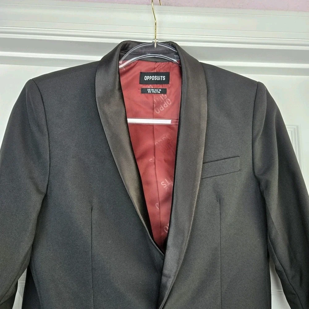 Opposuits Boys Jet Set‎ Black Tuxedo Jacket Size 16 Party Holiday Blazer
